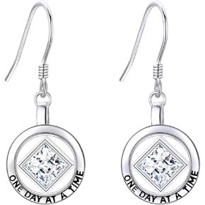 YAFEINI AA Gift Earrings Sterling Silver Alcoholics Anonymous Recovery Symbol Earrings AA Sobriety Jewelry Gift for Women (AA)