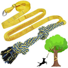 Dog Bungee Tug Toy, Dog Toy Hanging from Tree, Durable Interactive Dog Rope Toy with Chew Lure Toys, Outdoor Tether Tug of War for Small Medium Large Dogs to Exercise Solo Play