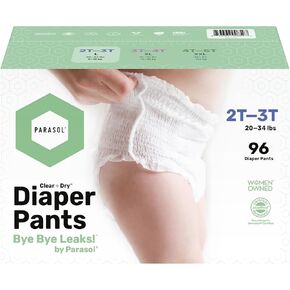 PARASOL Clear+Dry Disposable Diapers | RashShield Protection, Leakproof Design, Hypoallergenic Diaper Set | Size 4, (20-32 lbs) 216 Count