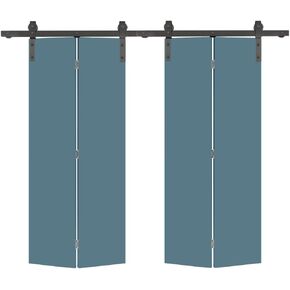 48 بوصة × 80 بوصة. باب الحظيرة ذو لوح مجوف ناعم ذو لون رمادي فاتح ومركب مزدوج الطي مع مجموعة أدوات منزلقة in Kuwait