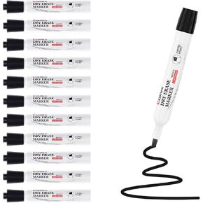 Comix Low Odor Dry Erase Markers, 36 Bulk Black Color Whiteboard Markers, Chisel Tip Thick Markers for Kids Teachers
