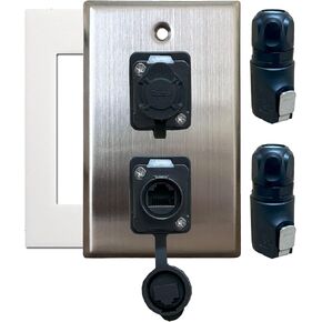 Outdoor Ethernet Wall Plate, Outdoor Ethernet Box, IP67 Outdoor Ethernet Jack, RJ45 Pass Through Connector Wall Plate, Waterproof Cable Pass Through, Outdoor Ethernet Outlet