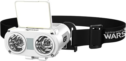 WARSUN Headlamp Rechargeable, 90° COB LED Head Lamp with Motion Sensor, 5 Modes & IPX5 Water-Resistant LED Head Light for Night Running, Fishing, Cycling, Camping in Kuwait