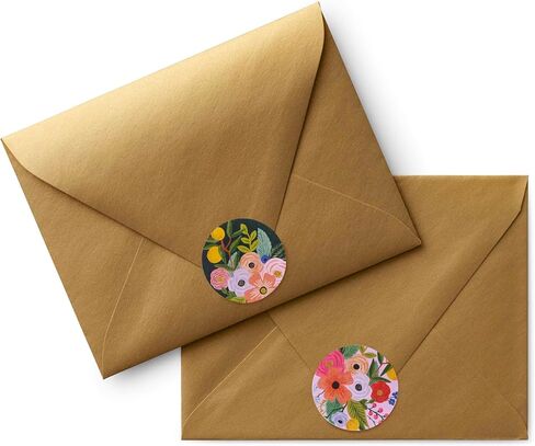 شركة RIFLE PAPER CO. أختام مظاريف | 250 ختمًا، دعامة لاصقة، صندوق مزود بفتحة توزيع، أضف لمسة جميلة إلى مراسلاتك (1.5 بوصة عرض)، شكرًا لك in Kuwait