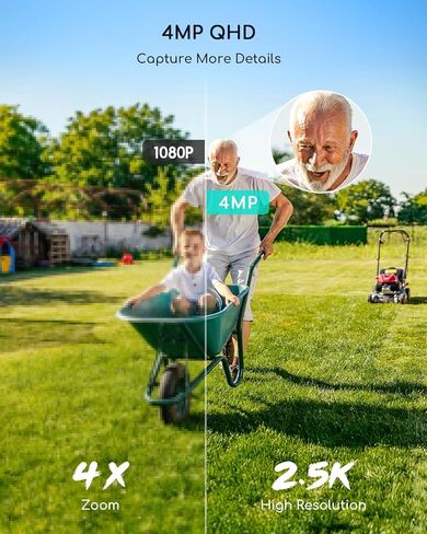 COOAU Solar Security Cameras Wireless Outdoor,4MP Cameras for Home Security System,360° Pan & Tilt,Color Night Vision,Motion Detection,No Monthly Fee,Siren Alarm,IP66 in Kuwait