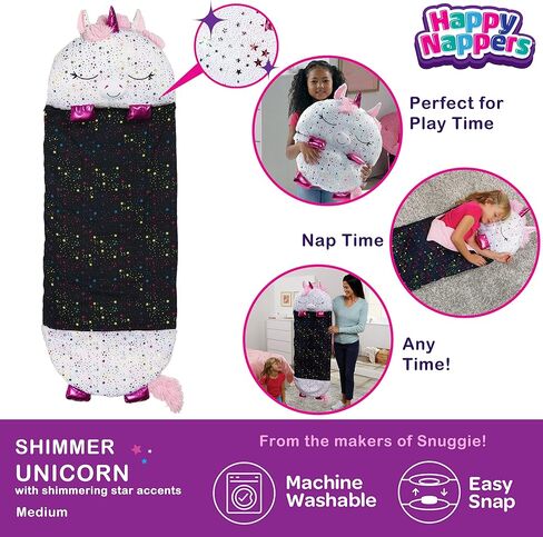 Happy Nappers: Pillow & Sleepy Sack: Medium - Rainbow Unicorn - 54 x 20, Plush Animal Character, 2-in-1 Pillow Sleeping Bag, Play, Kids Ages 3+ in Saudi Arabia