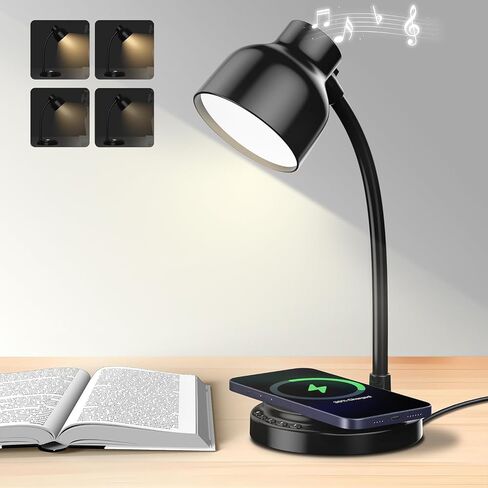 LED Desk Lamp for Home Office with USB-C Charging Port 3 Brightness Dimmable Reading Light for Bedside Office Flexible Gooseneck Small Desk Lamp for Bedroom Dorm Room Portable Desk Light,White in Saudi Arabia