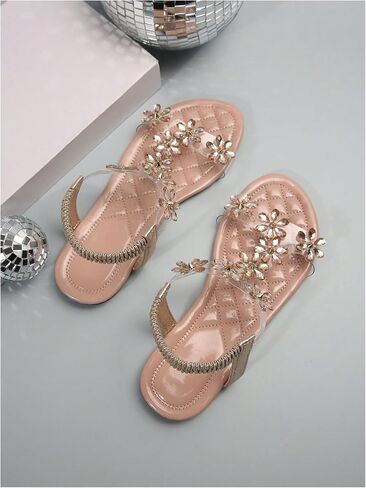 GORGLITTER Women's Clear Butterfly Ankle Strap Sandals Dressy Cute Strappy Open Toe Vacation Flats Sandal in Kuwait