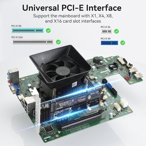 ELUTENG Dual M.2 PCIE Adapter NVME/NGFF to PCIE X4 Expansion Card 32Gbps PCIE NVME SSD Adapter Compatible with B-Key/M-Key/B&M Key for 2230 2242 2260 2280 22110 SSD in Kuwait