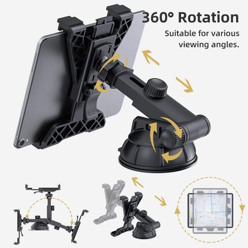 PLDHPRO Tablet Holder for Truck, Adjustable Tablet Mount Heavy Duty Drill Base Stand Compatible with iPad, Samsung Galaxy Tab and Other 7-12.9" Tablets for Desk Commercial Vehicles, Trucks in Saudi Arabia