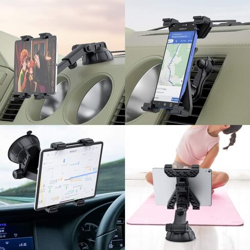 PLDHPRO Tablet Holder for Truck, Adjustable Tablet Mount Heavy Duty Drill Base Stand Compatible with iPad, Samsung Galaxy Tab and Other 7-12.9" Tablets for Desk Commercial Vehicles, Trucks in Saudi Arabia