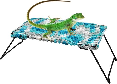 kathson Bearded Dragon Hammock Soft Double-Layered Reptile Hammocks Swing Hanging Bed with Suction Cups Hooks Tank Accessories Hammocks for Small Lizard Leopard Gecko Chameleon(Triangular) in Saudi Arabia