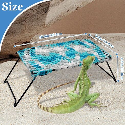 kathson Bearded Dragon Hammock Soft Double-Layered Reptile Hammocks Swing Hanging Bed with Suction Cups Hooks Tank Accessories Hammocks for Small Lizard Leopard Gecko Chameleon(Triangular) in Saudi Arabia