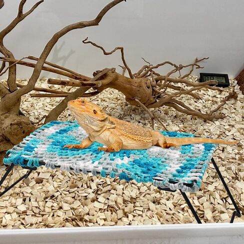 kathson Bearded Dragon Hammock Soft Double-Layered Reptile Hammocks Swing Hanging Bed with Suction Cups Hooks Tank Accessories Hammocks for Small Lizard Leopard Gecko Chameleon(Triangular) in Saudi Arabia