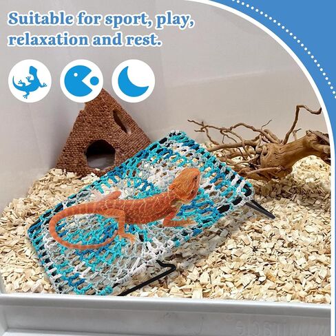 kathson Bearded Dragon Hammock Soft Double-Layered Reptile Hammocks Swing Hanging Bed with Suction Cups Hooks Tank Accessories Hammocks for Small Lizard Leopard Gecko Chameleon(Triangular) in Saudi Arabia