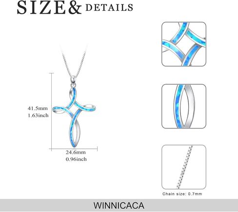 WINNICACA Celtic Cross Necklace Sterling Silver Opal Cross Necklaces October Birthstones Luck Irish Faith Hope Love Necklace Celtic Jewelry for Women Teen Girls Daughter Birthday Graduation Gifts in Kuwait