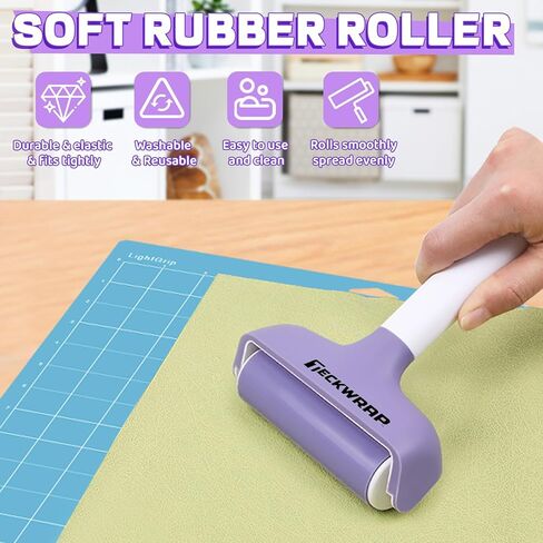 TECKWRAP Brayer Roller & Mat Tweezers Remover Set, Brayer Roller Tool Set Brayer Rollers for Printmaking Rubber Brayer Rollers for Crafting Printmaking, Print, Ink, Stamping Tools in Kuwait