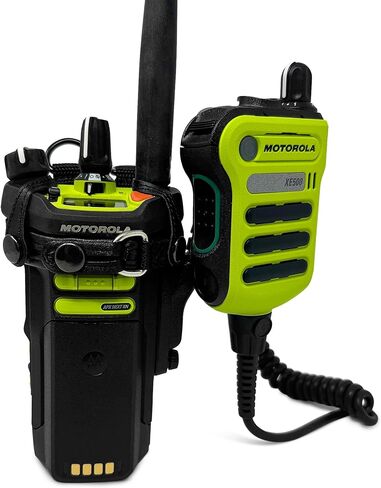 TurtleBack Radio Holster for Motorola APX Next XE with D Rings Case, Black Leather Duty Belt Strap Holder, Heavy Duty V4 in Kuwait