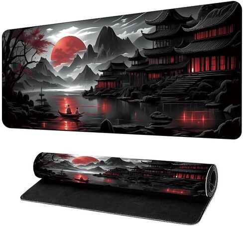 Japanese Sakura Gaming Mouse Pad,Non-Slip Mousepad Rubber Base Keyboard Mat with Stitched Edges for Gaming and Office Desk Mat in Saudi Arabia