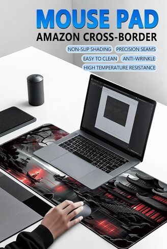 Japanese Sakura Gaming Mouse Pad,Non-Slip Mousepad Rubber Base Keyboard Mat with Stitched Edges for Gaming and Office Desk Mat in Saudi Arabia