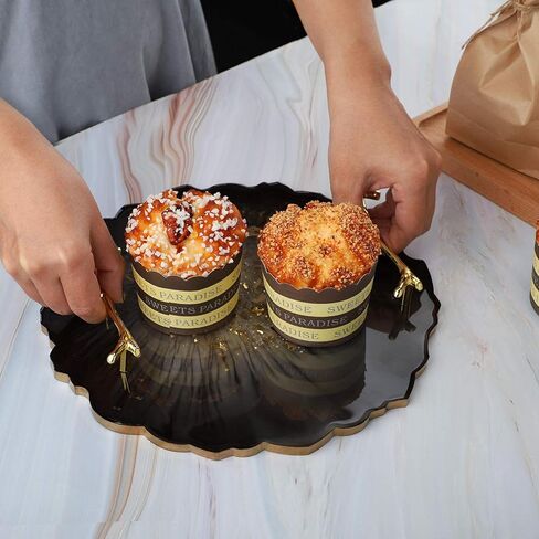 Gartful Rectangle Silicone Resin Tray Mold, Large Geode Agate Platter Mold, Epoxy Casting with 4PCS Metal Handles for Making Faux Agate Tray, Serving Board, Coaster, Fruit Mat,Home Decor Ornament in Kuwait