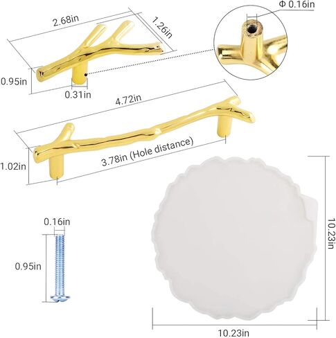 Gartful Rectangle Silicone Resin Tray Mold, Large Geode Agate Platter Mold, Epoxy Casting with 4PCS Metal Handles for Making Faux Agate Tray, Serving Board, Coaster, Fruit Mat,Home Decor Ornament in Kuwait