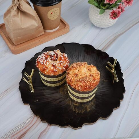 Gartful Rectangle Silicone Resin Tray Mold, Large Geode Agate Platter Mold, Epoxy Casting with 4PCS Metal Handles for Making Faux Agate Tray, Serving Board, Coaster, Fruit Mat,Home Decor Ornament in Kuwait