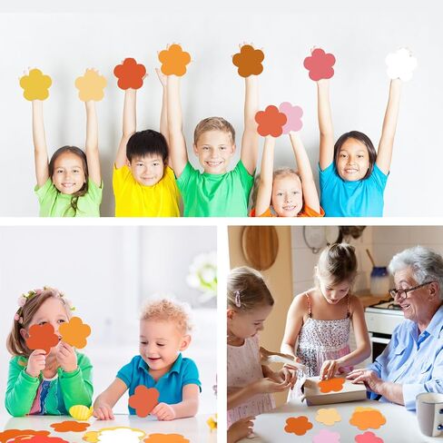 Geyee 108 Pcs Flower Cutouts Paper Flowers for Crafts Bulletin Board Decorations Colorful Flower Shaped Die Cut for Teachers Kids DIY School Chalkboard Wall Decor in Saudi Arabia