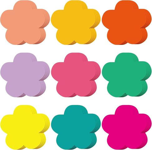 Geyee 108 Pcs Flower Cutouts Paper Flowers for Crafts Bulletin Board Decorations Colorful Flower Shaped Die Cut for Teachers Kids DIY School Chalkboard Wall Decor in Saudi Arabia