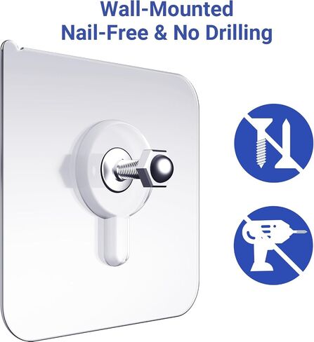 Picture Hangers Without Nails, Nail Free Wall Hangers,20 Counts Adhesive Wall Hooks for Hanging with Waterproof and Oilproof,13 lbs Load Max in Saudi Arabia