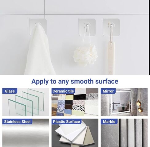 Picture Hangers Without Nails, Nail Free Wall Hangers,20 Counts Adhesive Wall Hooks for Hanging with Waterproof and Oilproof,13 lbs Load Max in Saudi Arabia