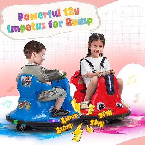 TOBBI Toddlers Bumper Car, 12v Baby Electric Ride On Snail Shape Toy with Remote Control/Children DIY Funny Stickers/360 Degree Spin for Kids of Ages 1.5-9 (Purper) in Kuwait