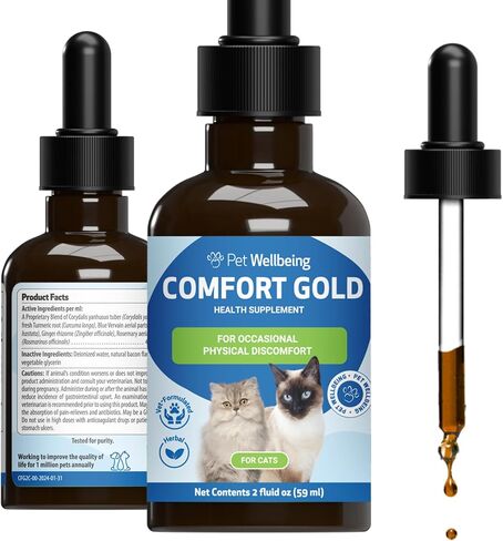 Pet Wellbeing Comfort Gold للكلاب والقطط - تركيبة بيطرية - تدعم الراحة البدنية - مكمل عشبي طبيعي 4 أونصة (118 مل) in Saudi Arabia