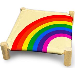 Cat Hammock Bed, Rainbow Cat Beds, Wooden Cat Beds for Cats, Small Dog, Breathable Indoor Cat Bed for All Seasons, Indoor Pet Beds, Rabbit Bed, Cute Pet Sleeping Beds Dog Hammock Bed