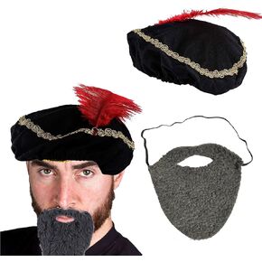 Medieval Hat with Beard, Medieval Accessories, Medieval Hat, Renaissance Hat, Minstrel Costume, Renaissance Costume Accessories