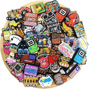 100Pcs Silicone Focal Beads Bulk 100 Deisgns Teacher Mom Animals Halloween Christmas Focal Beads for Pens Keychains DIY Jewelry Making(Mixed 100Designs Focal Beads)