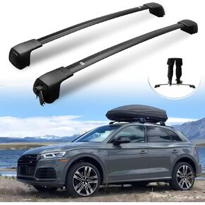 قضبان متقاطعة لأرفف السقف قابلة للقفل لسيارة Hyundai Santa Cruz 2021-2025، تناسب الموديلات ذات القضبان الجانبية، وقضبان متقاطعة سوداء مضادة للسرقة in Kuwait