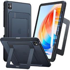 TORRAS Ostand for iPad Pro 13 inch Case 2024 (M4), Ultra Stable Stand, Multiple Adjustable Viewing Angles, Slim Protective Kickstand Cover, Translucent iPad Pro 13 Case with Pencil Holder, Black