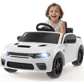 SEGMART 12V Kids Ride on Car Licensed Dodge Charger Electric Car for Kids with Remote Control, 3 Speed Kids Electric Vehicles with Suspension System, LED Light, MP3 & Bluetooth (Pink)