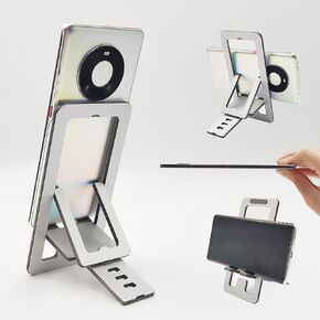 حامل هاتف خلوي للمكتب، حامل هاتف خلوي يدور 360 درجة مع قاعدة معدنية، حامل هاتف قابل للتعديل للمكتب، السفر، حافظات هواتف سميكة (أصفر) in Kuwait