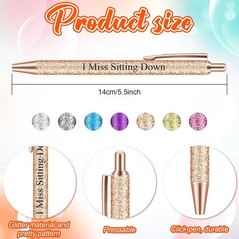 Geyee 7 Pcs Nurse Pens Funny Glitter Nurse Appreciation Gifts Nursing Ball Point Retractable Black Ink Pens for Women Men Office Supplies(Teacher) in Saudi Arabia