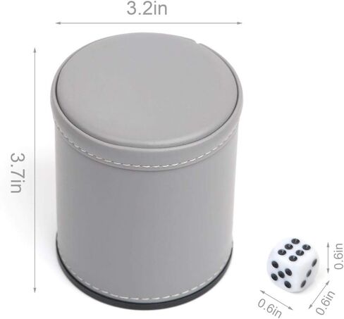 Felt Lined Professional Dice Cup - with 6 Dice Quiet for Yahtzee Game in Saudi Arabia