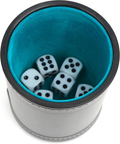 Felt Lined Professional Dice Cup - with 6 Dice Quiet for Yahtzee Game in Saudi Arabia