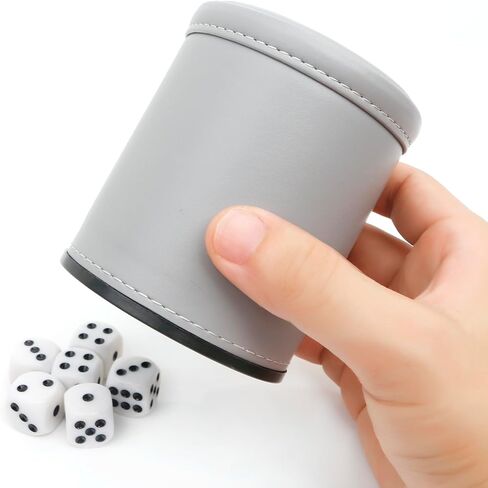 Felt Lined Professional Dice Cup - with 6 Dice Quiet for Yahtzee Game in Saudi Arabia
