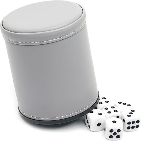 Felt Lined Professional Dice Cup - with 6 Dice Quiet for Yahtzee Game in Saudi Arabia