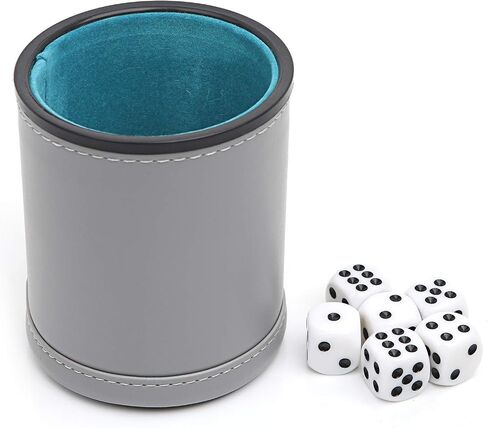 Felt Lined Professional Dice Cup - with 6 Dice Quiet for Yahtzee Game in Saudi Arabia