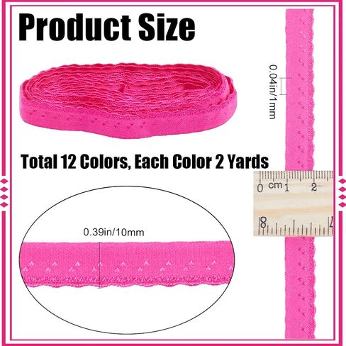 GORGECRAFT 25 Yards Elastic Lace Trim 10mm Wide Stretch Edge Lingerie Edging Trimming Webbing Crocheted Lace Cord Ribbon for DIY Sewing Crafts Garment Embellishments Gift Wrapping, Black in Saudi Arabia