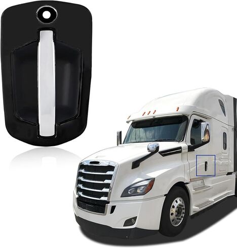 Exterior Cabin Door Handle Trim Bezel Chrome (Fit: 2018-2020 Freightliner Cascadia Trucks) (Pair) in Saudi Arabia