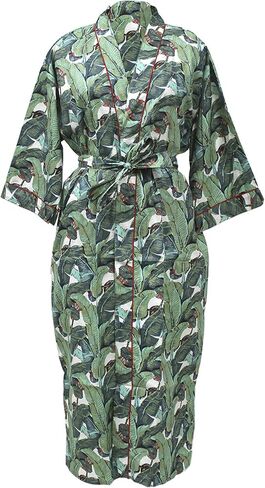 Women's Kimono Robe Long Robes with Colorful Crown Printed Blue Kimono Nightgown, One Size, Colorful Crown Blue in Saudi Arabia