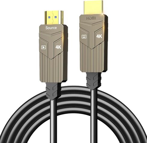 Fiber Optic HDMI Cable 50ft,18Gbps 4K@60Hz(4:4:4) Unidirectional Active 2.0 Cord,Support HDR10 eARC HDCP 2.2 3D CEC Atmos DTS:X, Ultra high Speed Flexible and Slim（15m） in Saudi Arabia